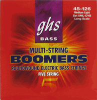 GHS Electric Bass Boomers 5 Strings 34" Scale, .045 - .126, Roundwound, 5ML-DYB