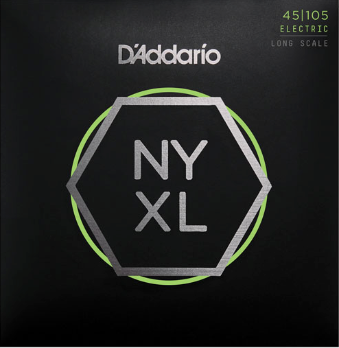 D'Addario NYXL45105, Set Long Scale, Light Top / Med Bottom, 45-105