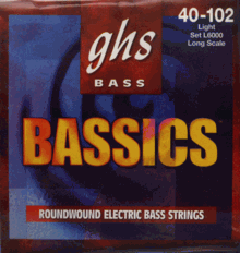 GHS Electric Bass 4 String Bassics Roundwound 34" Scale, .040 - .102, L6000