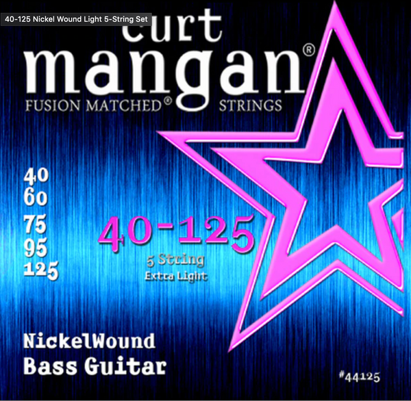 Curt Mangan 40-125 Nickel Wound Light 5-String Set