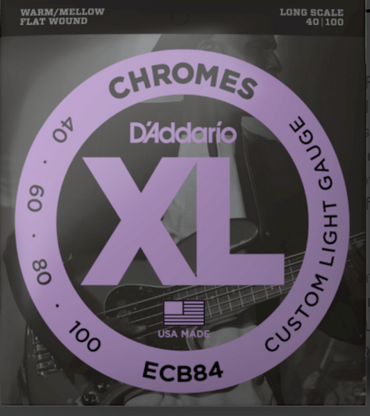 D'Addario 40-100 Custom Light, Long Scale, XL Chromes