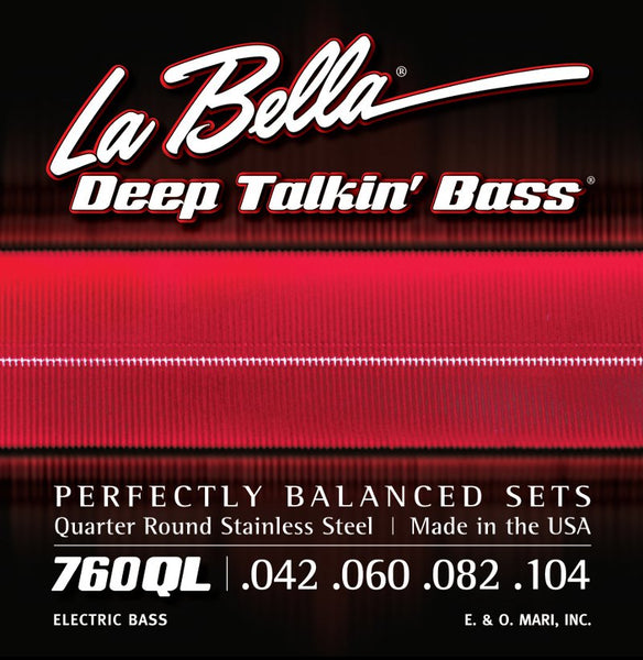 La Bella Deep Talkin Bass Flat Wound with Stainless Steel Quarter Round 42-60-82-104 760QL