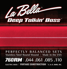 La Bella Electric Bass Guitar Deep Talkin Bass Medium Stainless Steel Roundwound 44-61-85-110 760RM