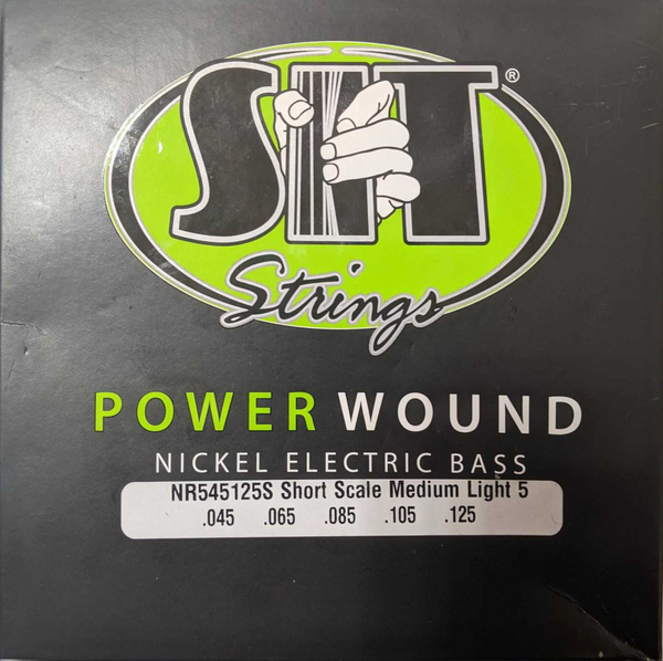 S I T Strings Electric Bass Power Wound Nickel Short Scale 5 String, .045-125, NR545125S