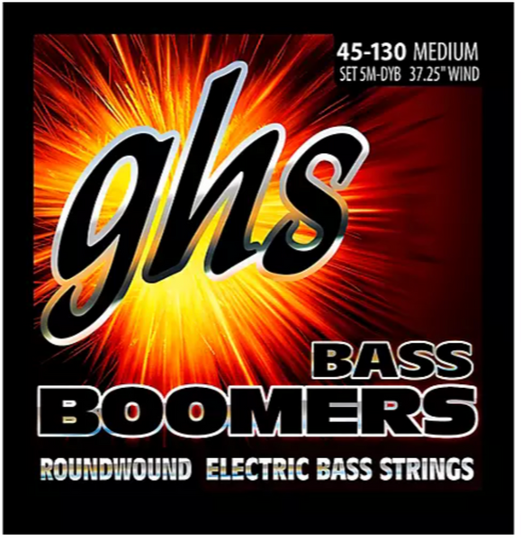 GHS Electric Bass Boomers 5 Strings 34" Scale, 045 -130, Round wound, 5M-DYB