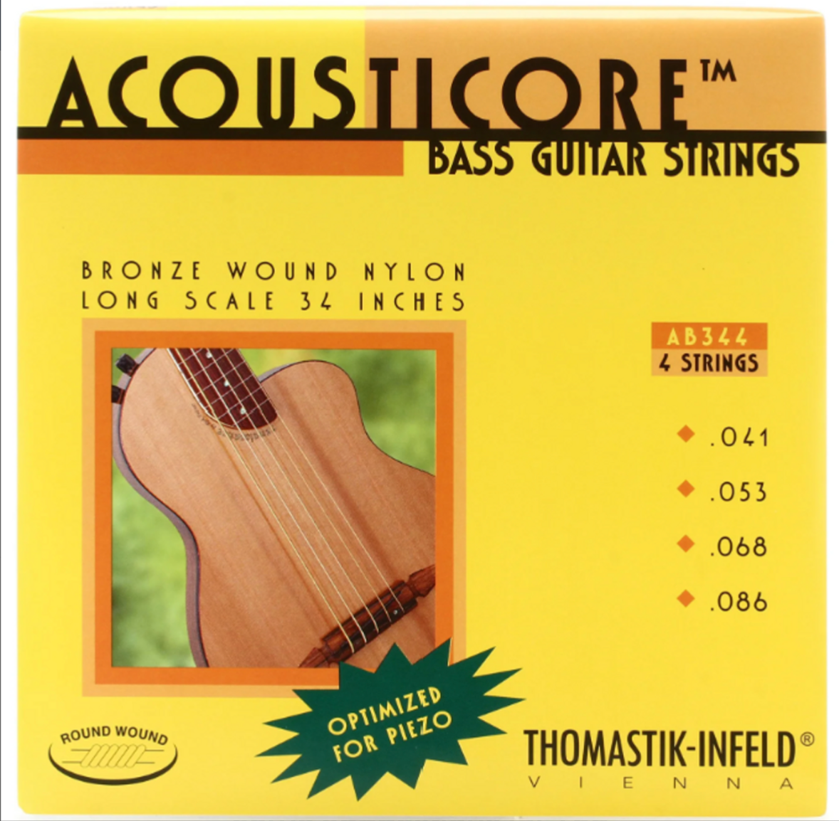 String Only THOMASTIK-INFELD AB344 Acousticore Bass 4-String Set - Bass Strings Only