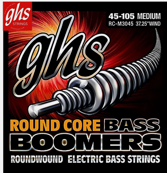 GHS Electric Bass 4 String Boomers Roundwound 34" Scale 045-105 RC-M3045
