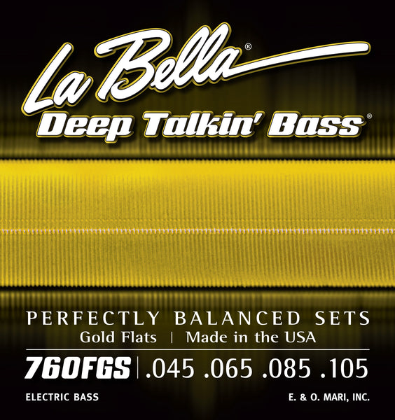 La Bella 760FGS DEEP TALKIN’ BASS GOLD FLATS – STANDARD 45-105