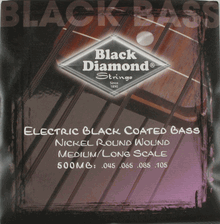 Black Diamond Black Coated Electric Bass Guitar, .045 - .105, N500MB