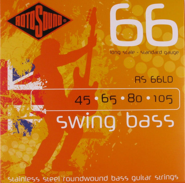 RotoSound Stainless Steel Roundwound Bass Guitar Strings long scale 45-65-80-105 RS66LD