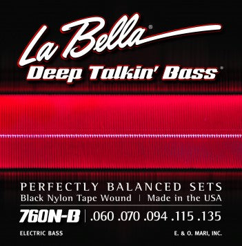 La Bella Deep Talkin Bass Black Nylon Tape Wound XL Scale 06-70-94-115-135 760N-B