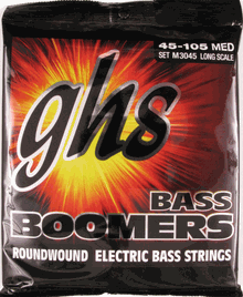 GHS Electric Bass 4 String Boomers Roundwound 34" Scale, .045 - .105, M3045