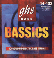 GHS Electric Bass 4 String Bassics Roundwound 34" Scale, .044 - .102, ML6000