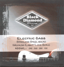 Black Diamond Electric Bass Guitar Stainless Steel Wound, .045 - .100, N400ML
