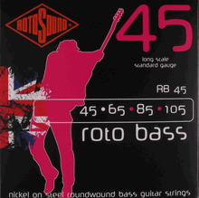 RotoSound Nickel on Steel Roundwound Bass Guitar Strings long scale 45-65-85-105 RB45