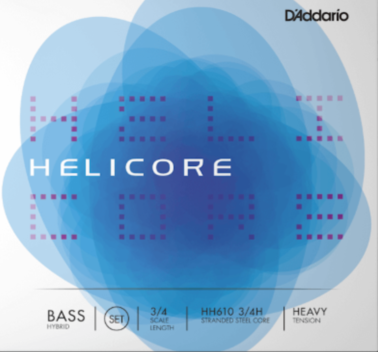 Helicore Hybrid Bass String Set, 3/4 Scale, Heavy Tension Bass