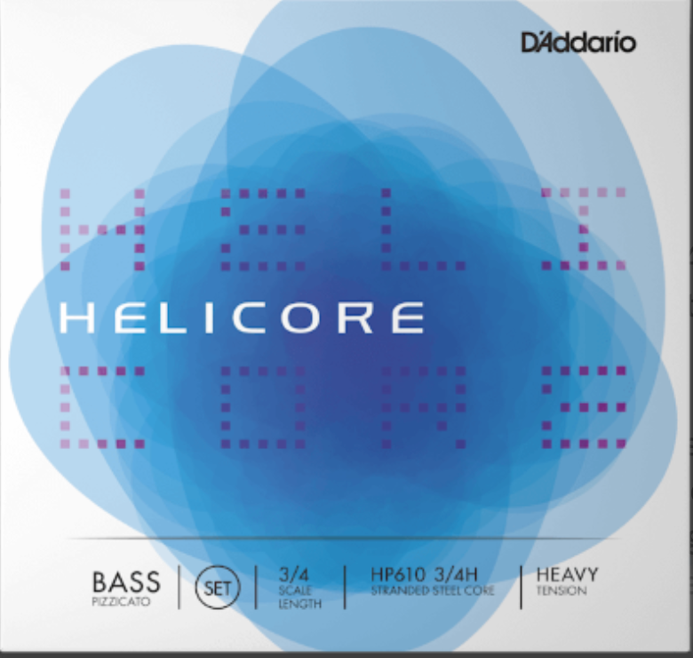 Helicore Pizzicato Bass String Set, 3/4 Scale, Heavy Tension Bass