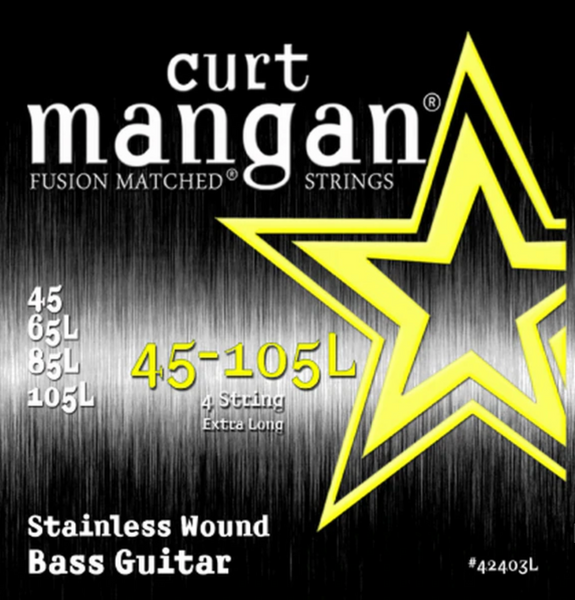 Curt Mangan 45-105 Extra Long Stainless 4 String