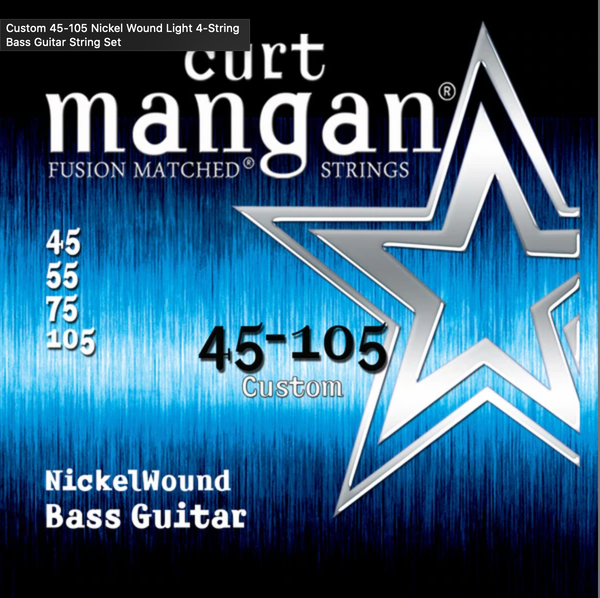 Curt Mangan Custom 45-105 Nickel Wound Light 4-String Bass Guitar String Set