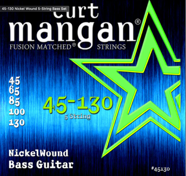 Curt Mangan 45-130 Nickel Wound 5-String Bass Set