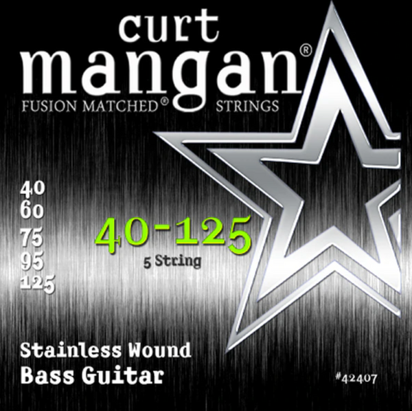 Curt Mangan 40-125 Stainless Wound Light 5-String