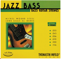 Thomastik-Infeld JF346 Jazz Nickel Flat Wound Round Core 6-String Electric Bass Strings Long Scale 33-136