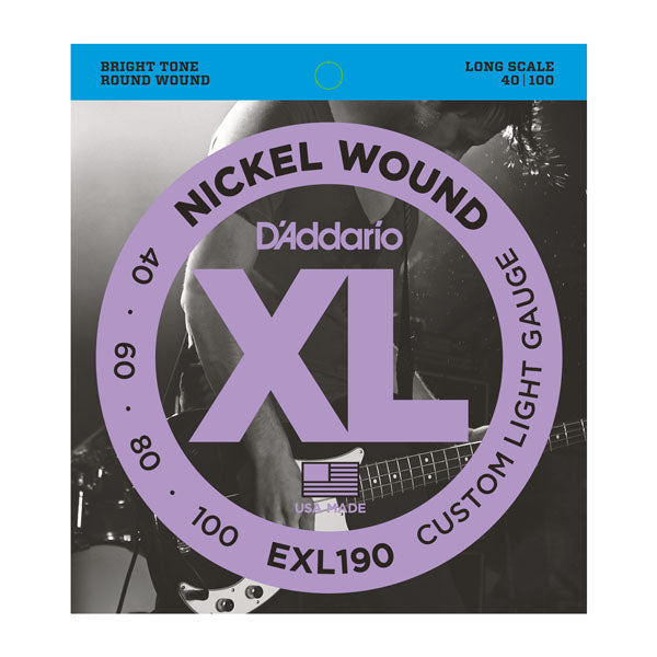 D'Addario Electric Bass XL Nickel Wound, 040-100 EXL190