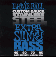 Ernie Ball Electric Bass Guitar Strings Stainless Steel Extra Slinky 4, 40-60-70-95 Part 2845