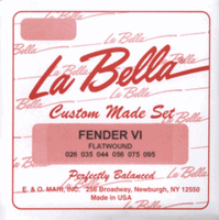 La Bella Electric Fender Bass VI Flat Wound 26-35-44-55-75-95 767-6F