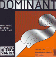 Thomastik-Infeld Contrabass Dominant Set - Chrome Wound 3/4 Size Orchestra (190, 191, 192, 193), 196
