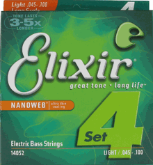 Elixir Electric Bass Guitar Long Scale NanoWeb Coating 045-100 Part #14052
