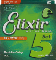 Elixir Bass Guitar Soft Long Scale Five String NanoWeb Coating 045-130 Part # 14202