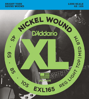 D'Addario Nickel Wound Light Top Med BTM Long Scale 45-65-85-105 EXL165