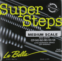 La Bella Electric Bass Super Steps 6 String Medium Scale 29-45-65-85-105-128 SS45CB