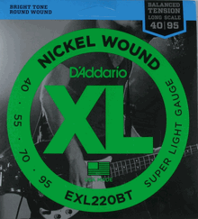 D'Addario Nickel Wound Super Light Gauge 40-55-70-95 EXL220BT