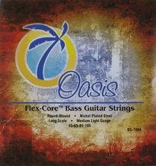 Oasis Electric Bass Guitar 4-String Round Wound Nickel Plated Steel Flex-Core, 45 -105 BG-7004